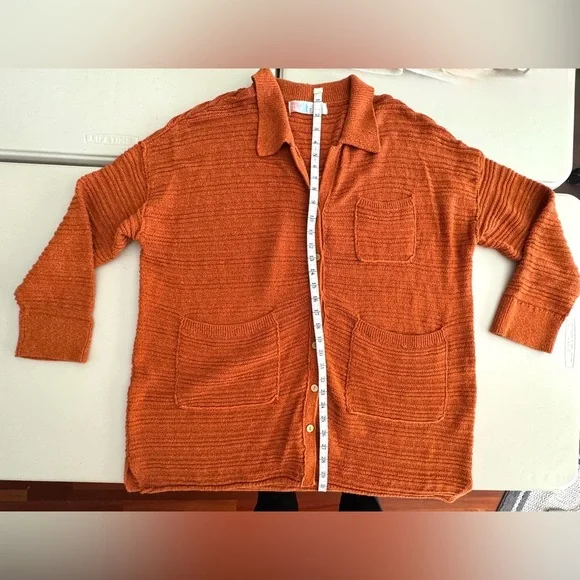 Free People Day Dreaming
Cardigan Sweater Cotton Knit
Slouchy Dad Casual Rust M - Picture 9 of 10
